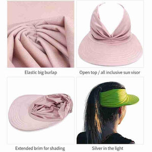 Women's Summer Sun Visor Hallow Top Outdoor Hat