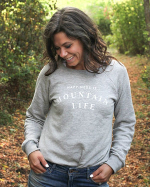 Mountain Life Crew-Sweatshirt für Damen, Grau meliert