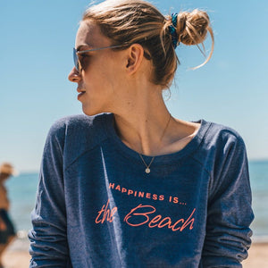 Damen-Strand-Crew-Sweatshirt, Heather Navy