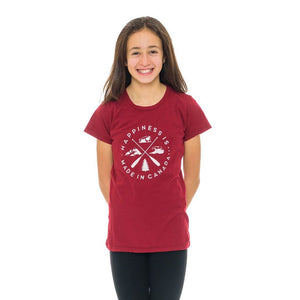 Jugend-Mädchen-Wappen-T-Shirt, Kanada-Rot