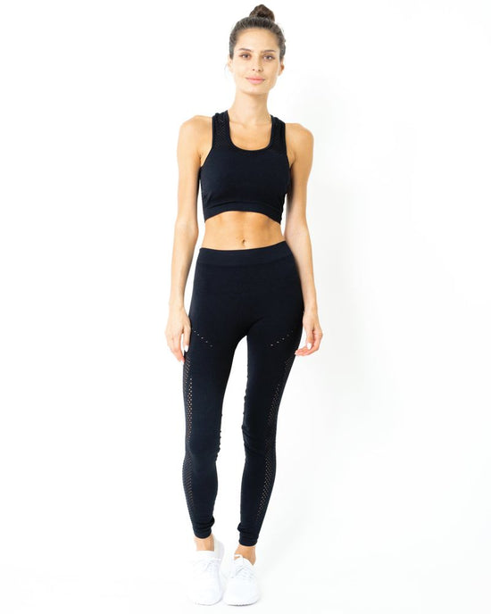 Milano Seamless Set - Leggings & Sports Bra - Black [MADE IN ITALY]