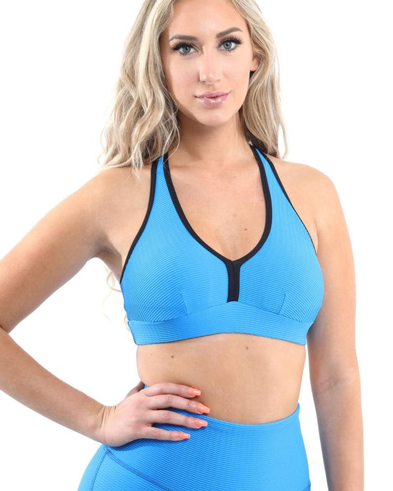 Positano Activewear Sports Bra - Aqua [MADE IN ITALY] - Size Small