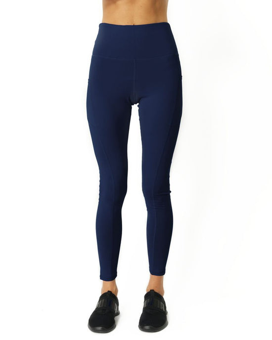 Yoga-Leggings mit hoher Taille - Marineblau