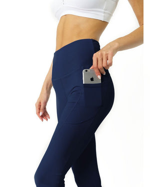 Yoga-Leggings mit hoher Taille - Marineblau