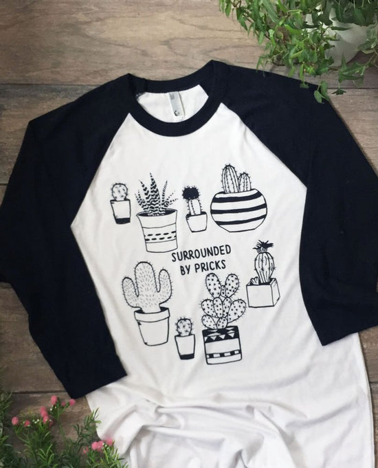 Surrounded by Pricks Adult Unisex Baseball Tee