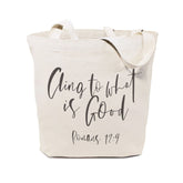 Cling to What is Good, Romans 12:9 Cotton Canvas Tote Bag - Walmel