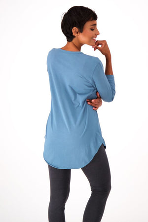 The Relaxed ¾ Sleeve V-neck T-shirt