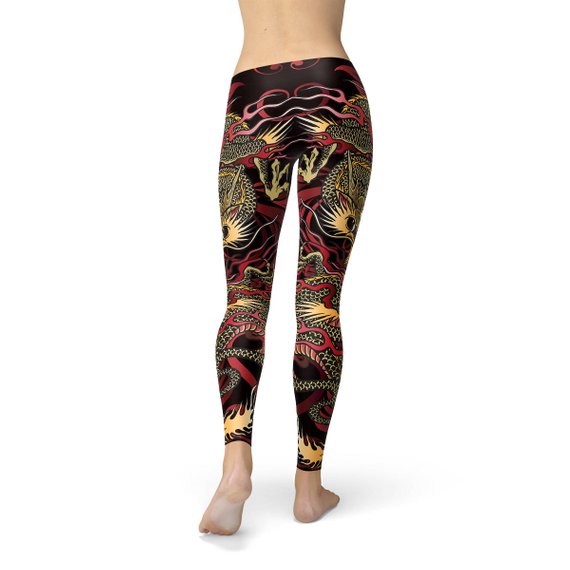 Womens Dragon Leggings-Leggings-Walmel