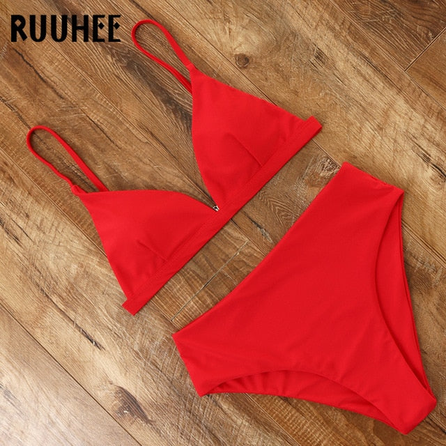 Women Solid Bathing Suit Green - Walmel