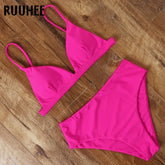 Women Solid Bathing Suit Green - Walmel