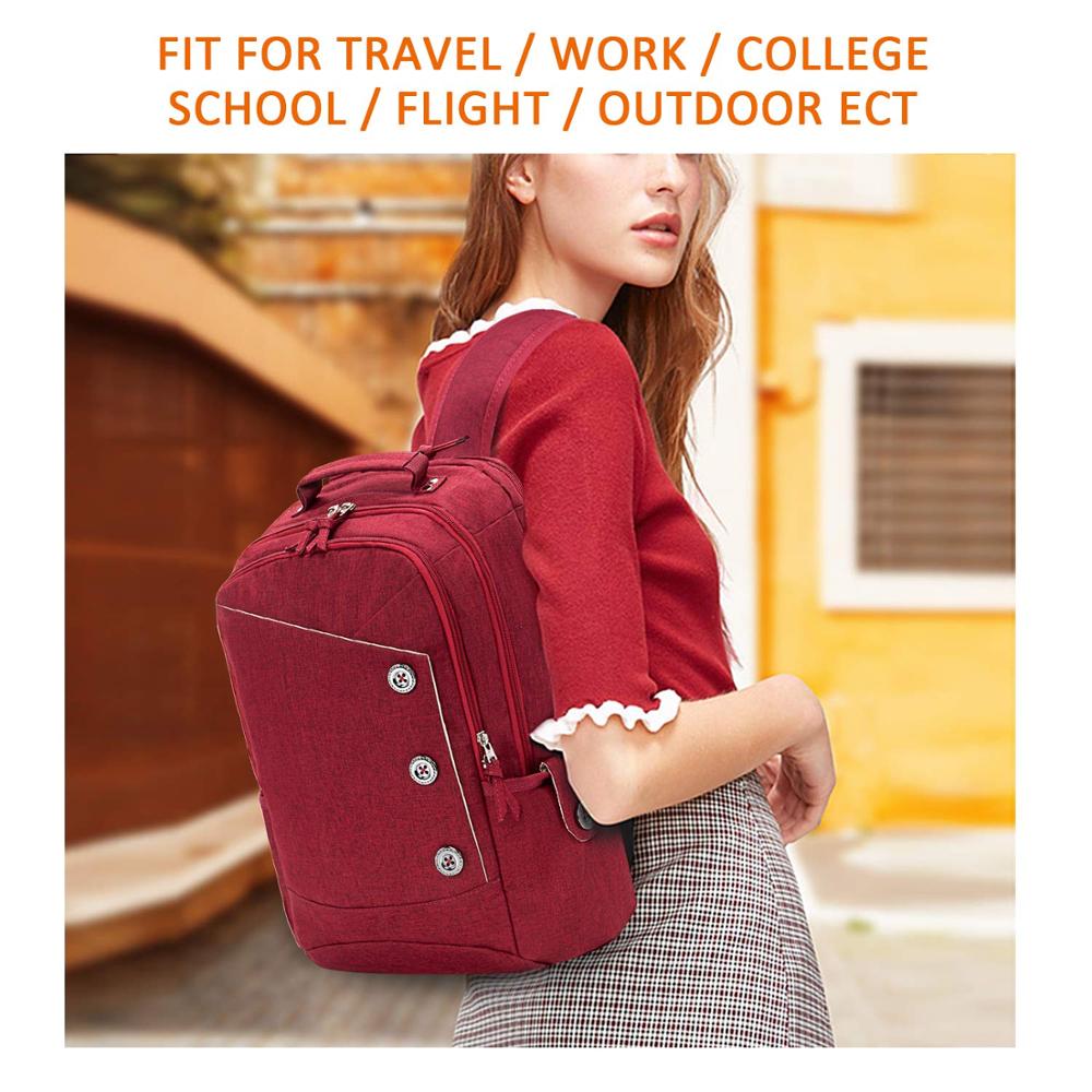 Women's Waterproof Business Stylish Backpack Red - Walmel