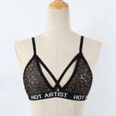 Wireless Strapped Lace Triangle Cup Bras - Walmel